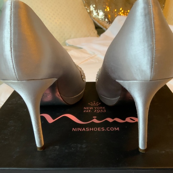 Silver Crystal  Rhinestone Heels - Picture 5 of 7